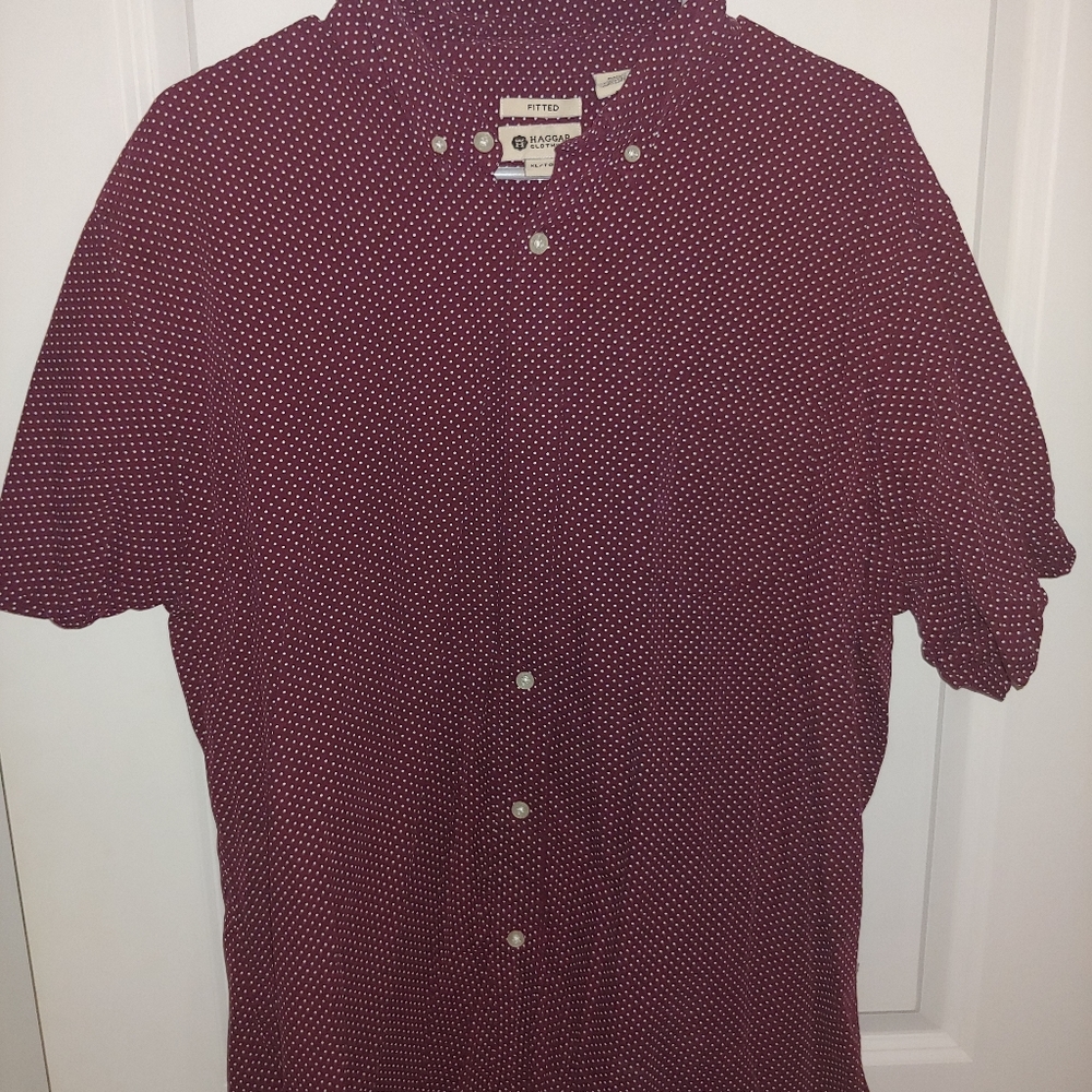 Maroon button up shirt